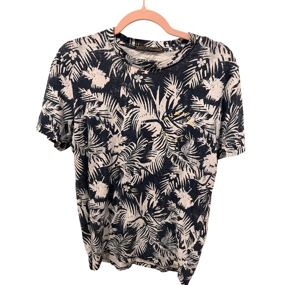 Jack &‎ Jones Originals Summer Breeze Tropical Palm Tree Print T Shirt Men's